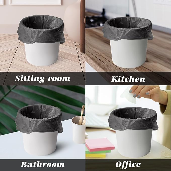 0.5 Gallon Mini Trash Bags Garbage Bags, Tiny Bathroom Trash Can Liners by Teivio, Small Plastic Bags for Desktop Trash Bin/Dog/Poop Car, Fit 2 Liters or Less Can (220 Counts, Black)