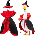 Halloween Goose Outfit, Lawn Porch Goose Vampire Cape Costume for 23" Statue Halloween Fall Outdoor Patio Yard Decor