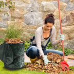 Wakeman Collapsible Trash Can - Pop Up 44-Gallon Outdoor Portable Garbage Bag Holder with Zippered Lid - Recycle Bin for Camping or Parties (Green)