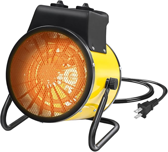 EAGLE PEAK 1500W Outdoor Heater, Greenhouse Heater for Greenhouse, Grow Tent, Garage, and RV Use, Water Resistant IPX 4 Rated, Overheat Protection, Radiant Heating, 1 Pack, Yellow