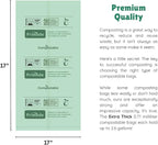 Compost Bags, Compostable Trash Bags 2.6 Gallon Compostable Bags 100 Count Small Compost Bags for Countertop bin Extra Thick 0.71 Mil. ASTM D6400 Certified By BPI and TÜV AUSTRIA