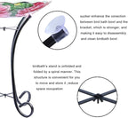 MUMTOP Outdoor Glass Birdbath with Metal Stand for Lawn Yard Garden Hummingbird Decor,18” Dia 21.65” Height