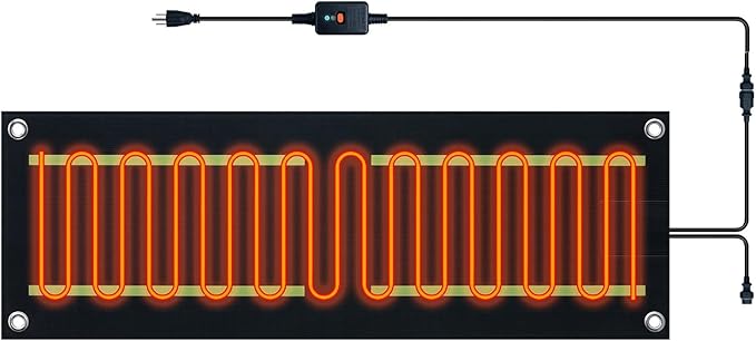 Heated Snow Melting Mats,Winter Stairs Outdoor Slip Non-Slip Rubber Heated Mats Outdoor with Reflective Strip for Driveway Walkway Decks and Sidewalks Connection,10x30in(1PCS)