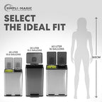 SIMPLI-MAGIC 13.2 Gallon (50L) Step Trash Can – Kitchen Garbage Can with Slow-Close Lid – Odor Control, Hands-Free, Easy to Clean, Brushed Stainless Steel
