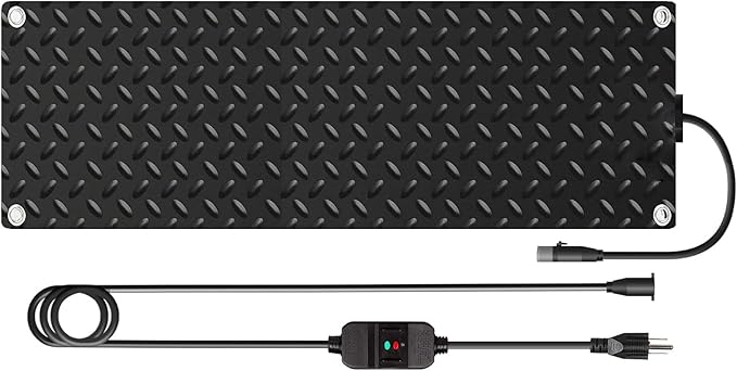 Heated Snow Melting Mats for walkways Stairs- Outdoor Heated Mats- Non-Slip Electric Heated Foot Mats for Winter Snow Removal- Heated Snow Melting Mat for Stairs garages Driveway (10in x 48in)