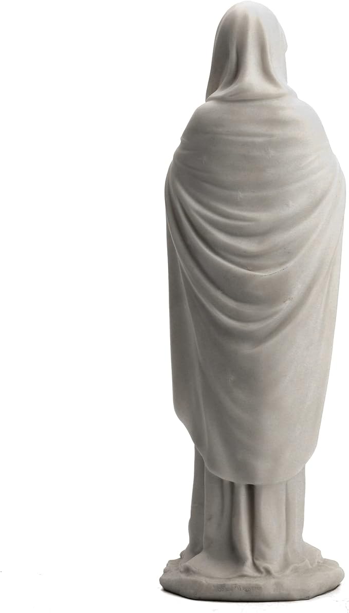 Veronese Design 11 3/4 Inch Virgin Mary The Blessed Mother Resin Statue Marble White Finish