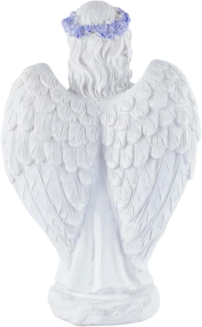 Lavender Praying Angel Statues, Handmade Resin Craft Home Decor, Indoor & Outdoor Winged Angel Figurines, Tabletop Ornaments, Ideal Blessing Gift for Mom, Dad & Friends