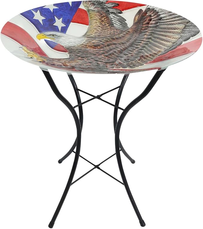 Briarwood Lane Freedom Eagle Glass Birdbath
