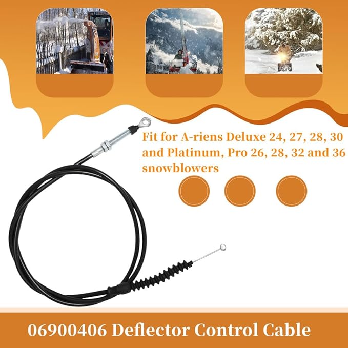 06900406 Deflector Control Cable Fits for A-riens Deluxe 24 27 28 30 and Platinum Pro 26 28 32 and 36 Replaces 06900018 Snow Blower Chute Deflector Cable