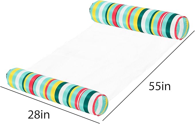 FindUWill 2 Pack Fabric Water Swimming Pool Floats Hammock, XL, Inflatable Multi-Purpose Water Hammocks Floaties (Saddle, Lounge Chair, Hammock, Drifter), Pool Float Lounger for Adults Vacation