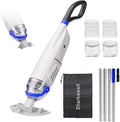 (2025 Upgraded) Cordless Pool Vacuum with Telescopic Pole, 60 Min Powerful Suction & Transparent Head, Rechargeable Handheld Cleaner for Above Ground Pools, Inground Pools, Hot Tubs and Spa