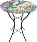 Briarwood Lane Springtime Hummingbirds Glass Birdbath