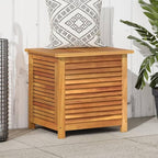 Wooden Garden Storage Box with Louver, Outdoor Cabinet Patio Storage Container for Furniture Tools, 23.6"x19.7"x22" Solid Wood Acacia,-128