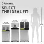 SIMPLI-MAGIC 50 Liter / 13.2 Gallon Soft-Close, Smudge Resistant Trash Can with Foot Pedal and Built in Filter- Stainless Steel, Sleek Finish