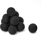 Skyflame Ceramic Fireplace Balls, Set of 12 Round Fire Stones Set for Indoor and Outdoor Fire Pits or Fireplaces Accessory, 4 Inch, Black