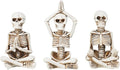 Newman House Studio Halloween Skeleton Decor - Realistic Meditating Skeleton Statues, Set of 3, 2*1.5*3.75 in Resin Indoor Zen Skull Decor