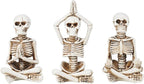 Newman House Studio Halloween Skeleton Decor - Realistic Meditating Skeleton Statues, Set of 3, 2*1.5*3.75 in Resin Indoor Zen Skull Decor