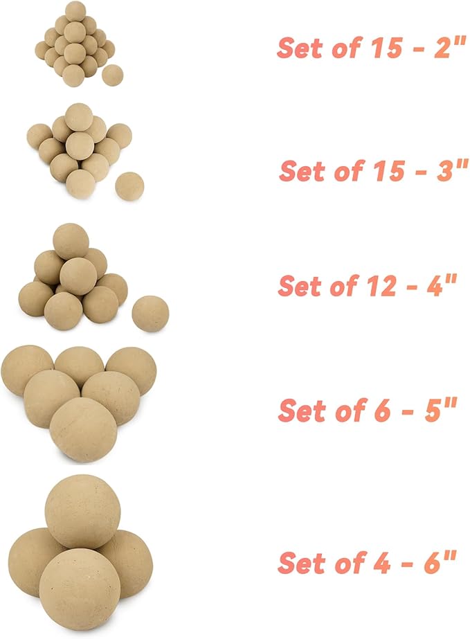 Skyflame 2-inch Ceramic Fireplace Balls, Set of 25 Round Fire Stones Set for Indoor/Outdoor Fire Pit/Fireplace Parts for Decorative, Beige