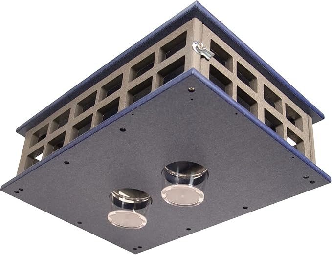 JCs Wildlife Recyled Poly Lumber Deluxe Double Caged Platform Bluebird Feeder (Gray/Blue)