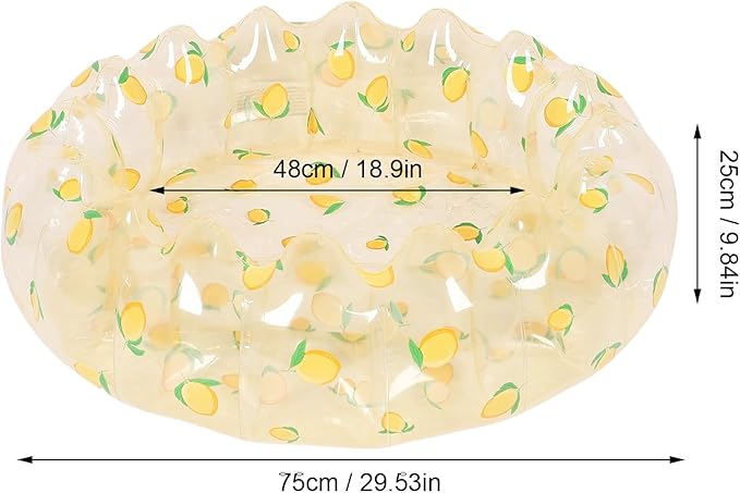 29 Inch Inflatable Swimming Pool, PVC Portable Blow Up Ball Play Pit Pool for Kid Indoor Outdoor Backyard (Transparent Lemon)