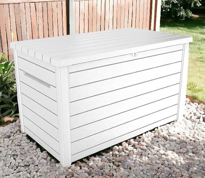 Generic 230 Gallon Outdoor Storage Resin Deck Box-(White), 243510