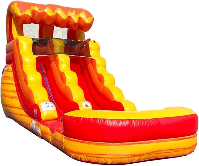 Inflatable Water Slides for Kids - Backyard Inflatable Water Slides with Splash Pool - Fire Marble Slide Complete with Blower, and Stakes - 21' x 9' - 12' Tall Slide