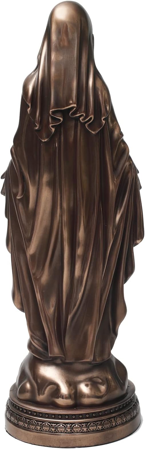 12 Inch Blessed Virgin Mary Decorative Figurine，Catholic Religious Gifts 12 Inch Resin Statue Figurine (Cold Cast Bronze)