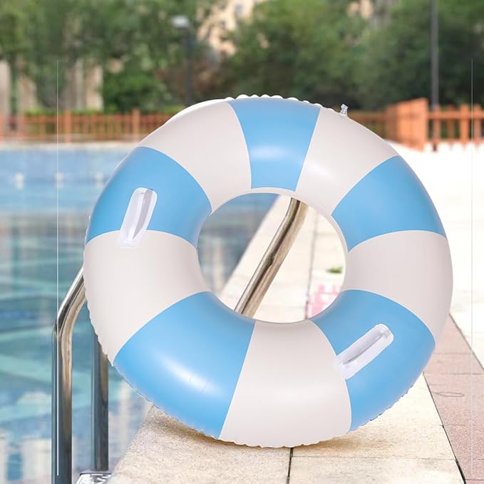 2PCS Large Swimming Pool Tubes Inflatable Pool Floats for Adult Swim Ring Floaties Inflatable Swimming Pool Raft Summer Beach Lounger Float Party Supplies