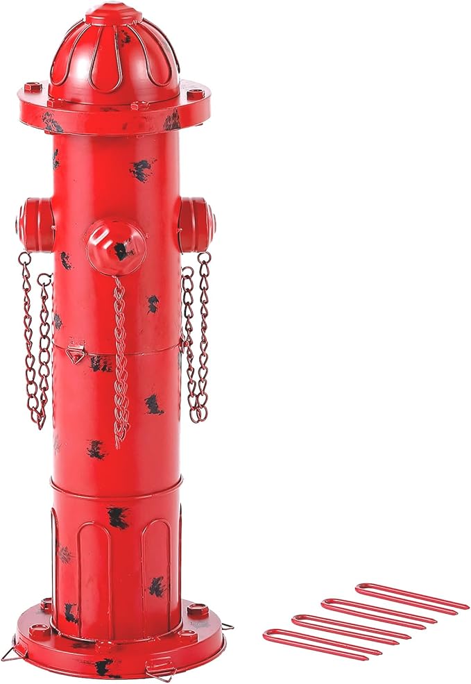 24" H Metal Fire Hydrant for Dogs to Pee On, Vintage Mid & Large Dog Fire Hydrant Pee Post for Outdoor Decor