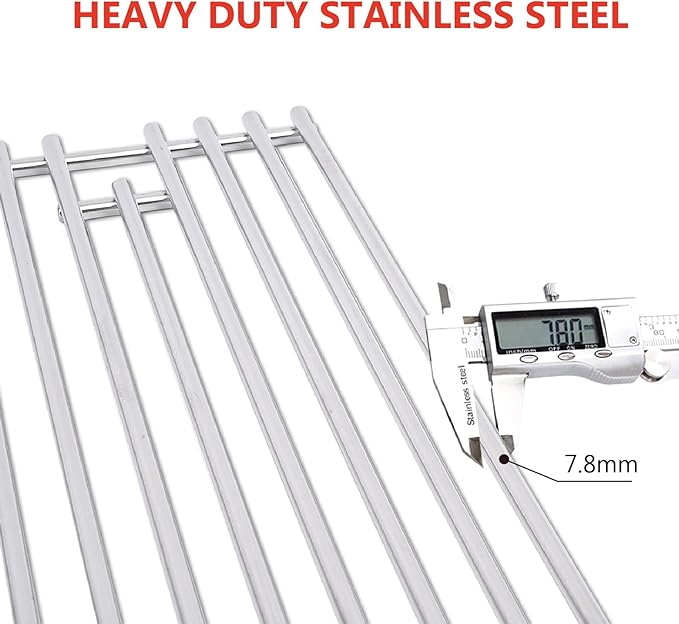 J&HYBBQ 1pcs Premium 7.8mm Stainless Steel Grill Grates – Compatible with Bull Angus, Brahma, Outlaw & More – Non-Stick, BullGrate19-7.8mm0Mbarlpc