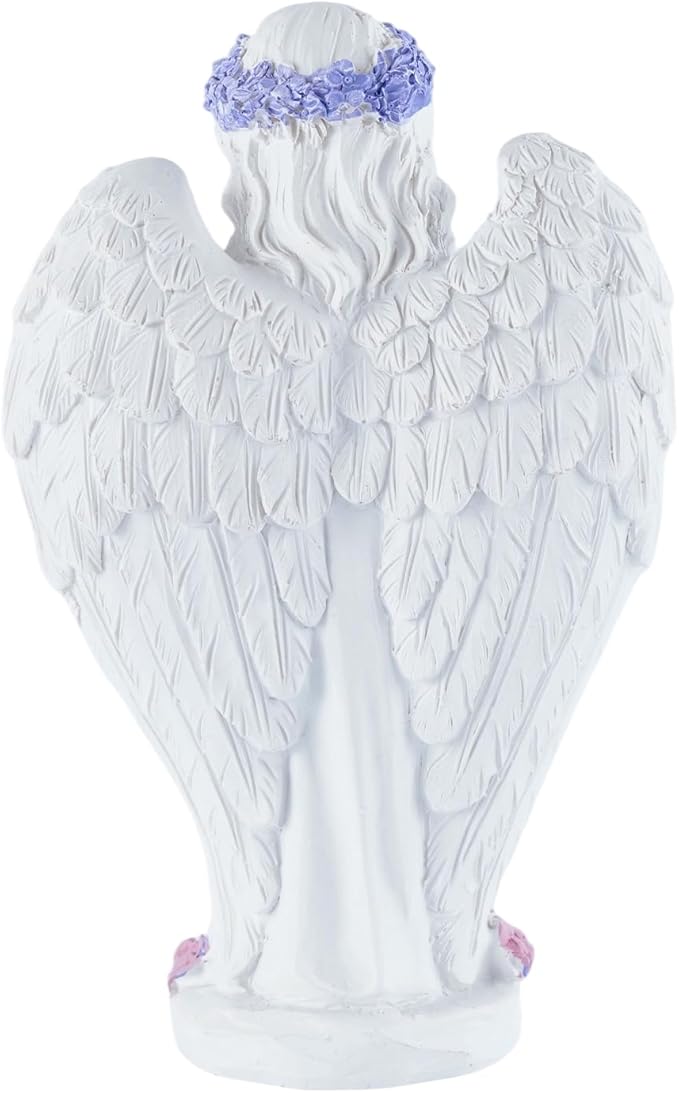 Lavender Praying Angel Statues, Handmade Resin Craft Home Decor, Indoor & Outdoor Winged Angel Figurines, Tabletop Ornaments, Ideal Blessing Gift for Mom, Dad & Friends