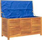 Wooden Garden Storage Box with Louver, Outdoor Cabinet Patio Storage Container for Furniture Tools, 44.5"x19.7"x22" Solid Wood Acacia,-130