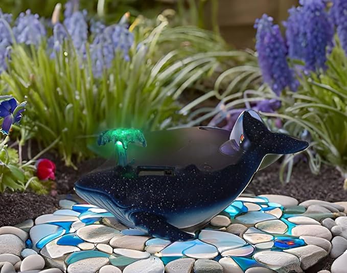 Humpback Whale Statue Miniature Figurines Landscape Garden Whale Art Figurines Home Living Room Aesthetic Decor Floating Shelf Coffee Table Office Desk Bathroom Counter Decor & Housewarming Gift