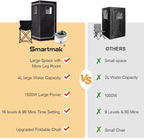 Smartmak Portable Home Steam Sauna, Full Size Personal Sauna Spa Box, Single Saunas Tent with Steamer, 4L 1500W Steam Generator 99 Min Timer, Remote Control, Upgraded Foldable Chair, Mat, Grey Border