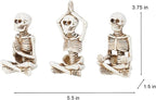 Newman House Studio Halloween Skeleton Decor - Realistic Meditating Skeleton Statues, Set of 3, 2*1.5*3.75 in Resin Indoor Zen Skull Decor