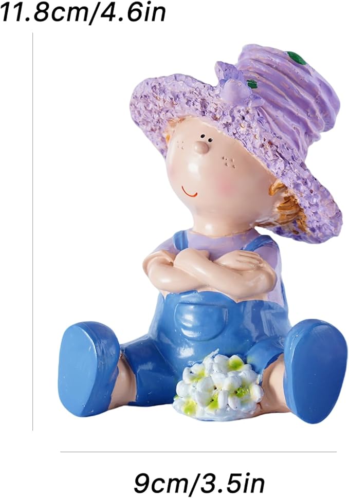 Lavender Garden Decorative Figurines,Resin Garden Statues for Outdoor Patio Lawn,Indoor Home Decoration, Ideal Gift for Parents and Friends,Outdoor Decor Housewarming Present