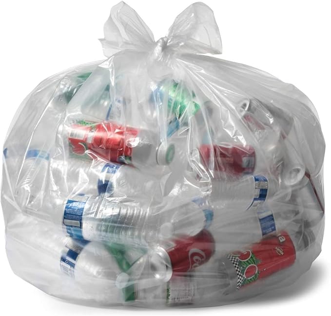 Aluf Plastics 55-60 Gallon 1.5 MIL Clear Garbage Bags - 38" x 58" - Pack of 200 - For Contractor, Industrial, Healthcare, & Municipal