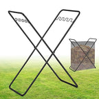 Trash Bag Holder Stand, Heavy Duty Foldable Metal Garbage Bag Frame Fits 30-50 Gallon, Portable Yard Leaf Bag Holder for Lawn Cleanup, Camping, Weeding, Parties