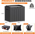 32 Gallon Deck Box Outdoor Indoor Waterproof Storage Box for Patio Furniture, Pool Accessories, Garden Tools, and Cushion Storage, Gray