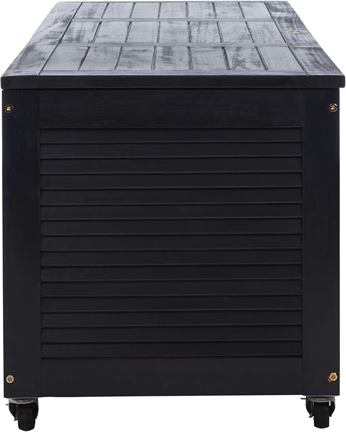 SAFAVIEH Outdoor Collection Elina Black 47-inch Long Cushion Box