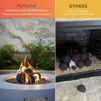 Skyflame 6 Inch Ceramic Fireplace Balls, Set of 4 Black Round Fire Stones Reusable Fire Pit Balls for Indoor and Outdoor Fire Pits or Fireplaces Accessory