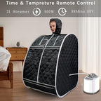 Smartmak Full Body Home Steam Sauna Kit, Portable Lightweight Personal Spa Saunas, 2L&900W Steam Generator with Protection & Remote Control, Foldable Chair Included for Relaxation-BlackGrey