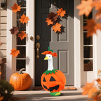 Halloween Pumpkin Porch Goose Outfits Fall Porch Goose Clothes – Fits 23” Porch Goose Statue, Outdoor Patio Yard & Lawn Decoration