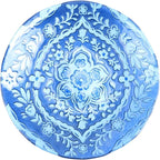 MUMTOP Outdoor Glass Birdbath with Metal Stand for Lawn Yard Garden Decor,18” Dia/21.65 Height