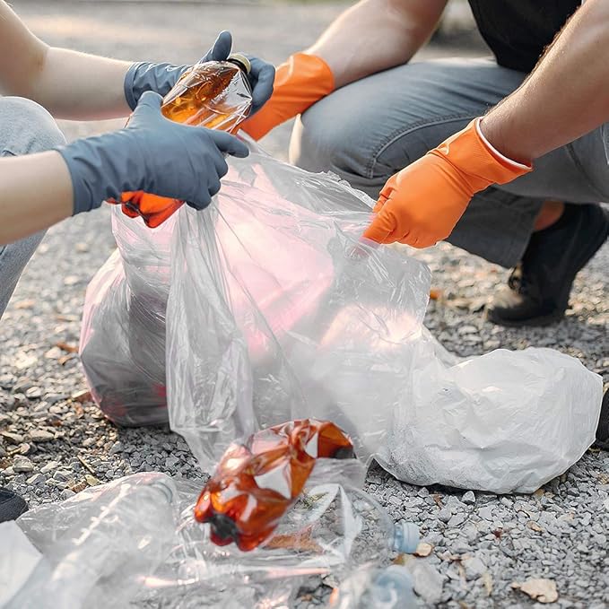 Veska 55-60 Gallon Trash Bags, Large Clear Garbage Bags,150 Bags Bulk Can Liners Perfect for Office, Waste, and Storage Use, Recycling, Yard Waste, and Leaf Collection, Rollaway Bin Liners