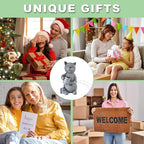 Solar Cat Outdoor Statue and Figurine Lights, Loving Cat for Patio, Balcony, Yard, Lawn-Unique Housewarming Gift for Mom Grandma