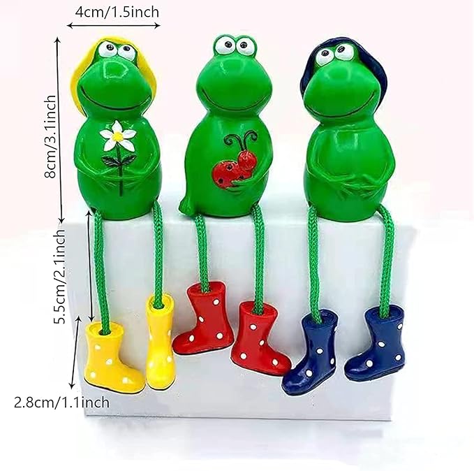 Cute Frog Garden Decor, Sitting Frog Garden Statue Outdoor, 6.2inch Frogs Statues Resin for Yard Patio Garden Office Tabletop Bookshelf Decor