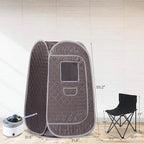 Smartmak Portable Steam Sauna, Full Body Personal Home Spa, Foldable Saunas Tent with 4L & 1500W Large Steam Generator, 16 Levels Remote Control, Upgraded Chair Included for Relaxation(DarkGrey)