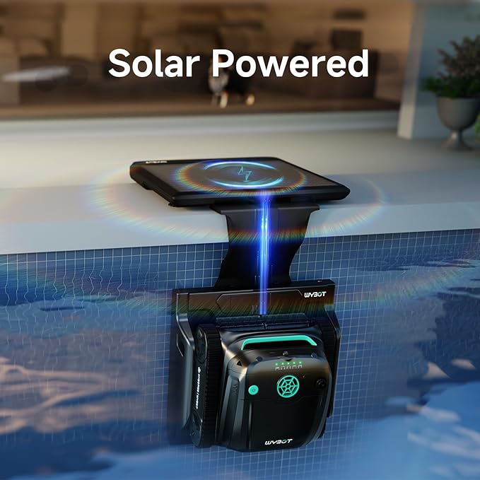 (2025 Upgrade) WYBOT S2 Solar Vision Robotic Pool Vacuum for Inground Ground Pools, AI Vision Pool Cleaner, Smart Auto Return/Parking & Charge, Enhanced Scheduled Cleaning, App Support