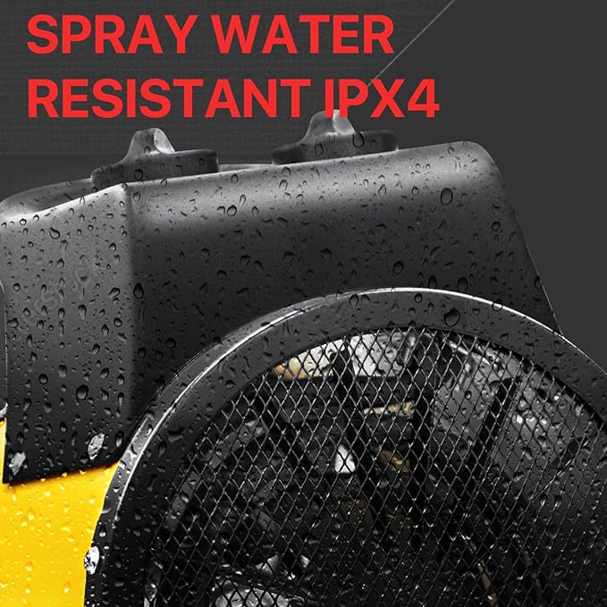 EAGLE PEAK 1500W Outdoor Heater with Thermostat, Greenhouse Heater for Greenhouse, Grow Tent, Garage, and RV Use, Water Resistant IPX 4 Rated, Overheat Protection, Radiant Heating, 1 Pack, Yellow